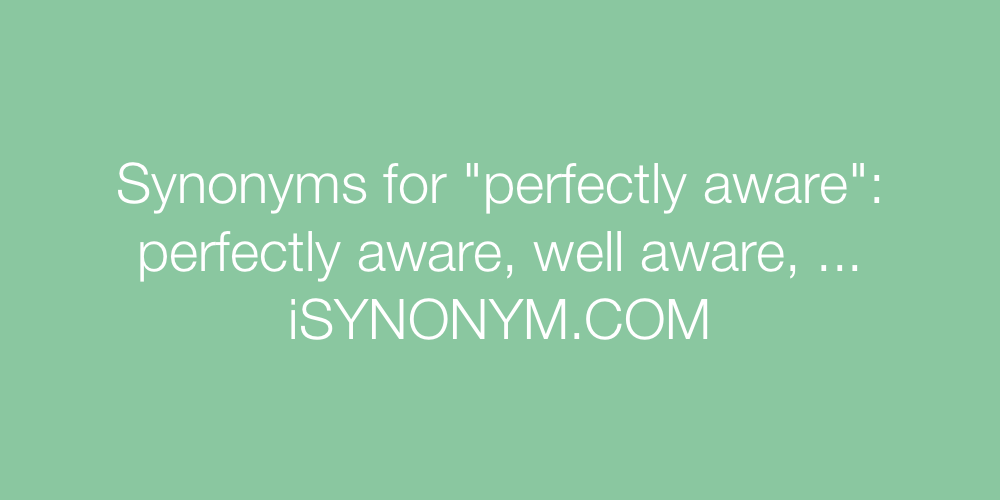 Synonyms perfectly aware