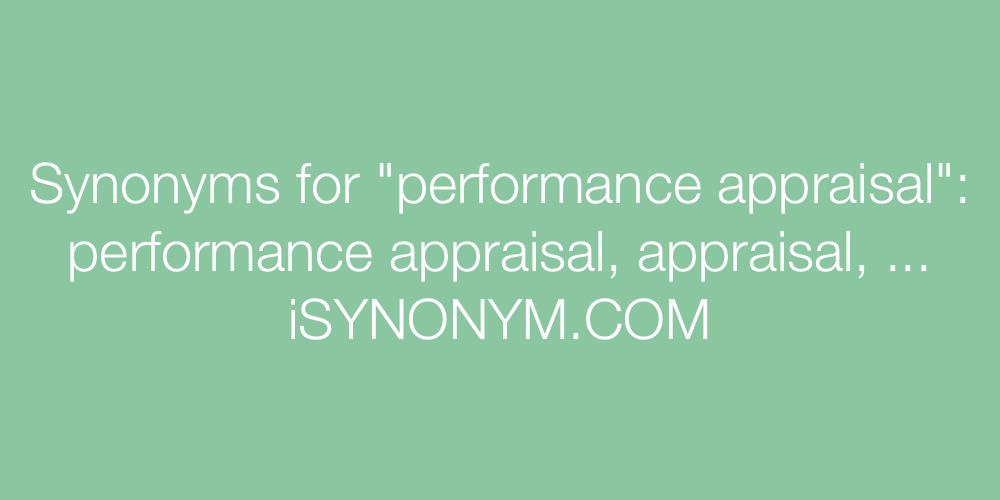 Synonyms performance appraisal