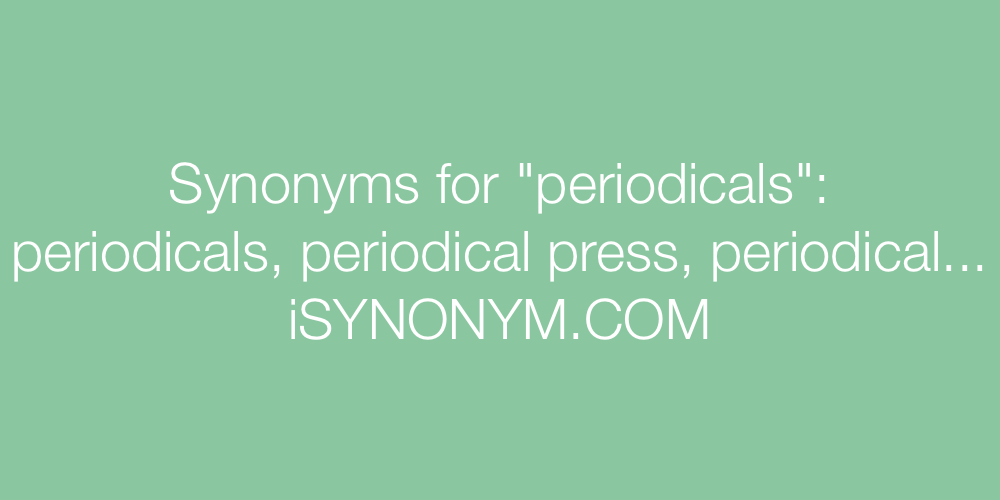 Synonyms periodicals