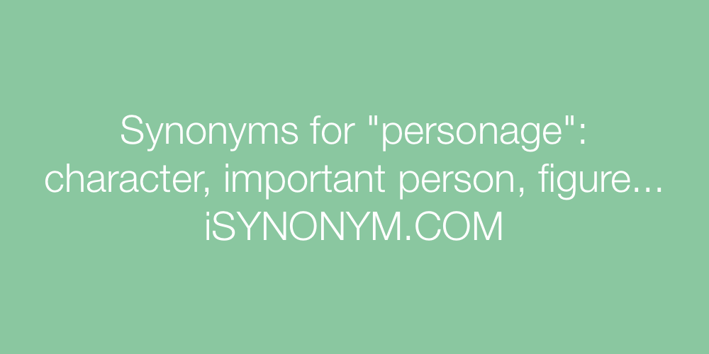 Synonyms personage