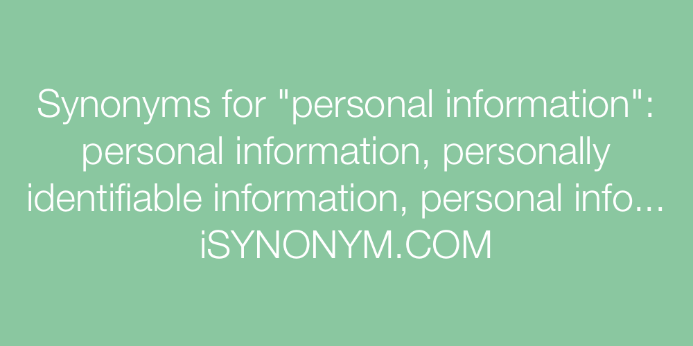 Synonyms personal information