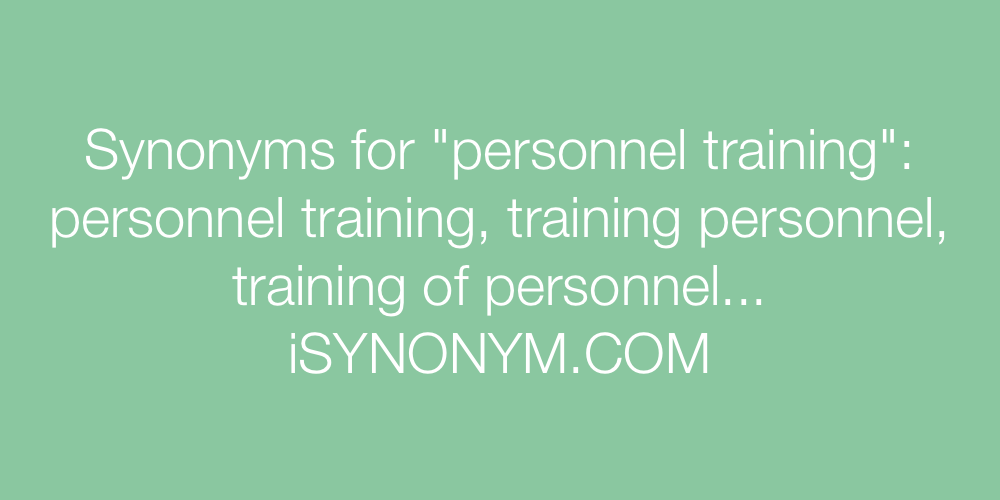 Synonyms personnel training