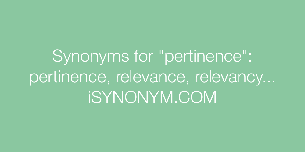 Synonyms pertinence
