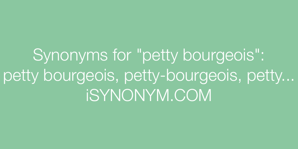 Synonyms petty bourgeois