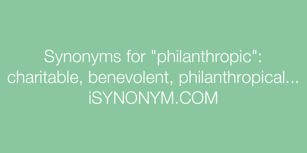 Synonyms philanthropic