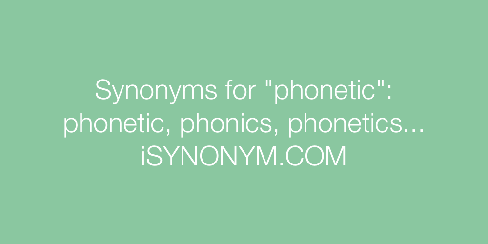 Synonyms phonetic