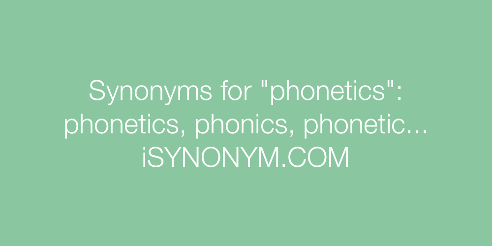 Synonyms phonetics