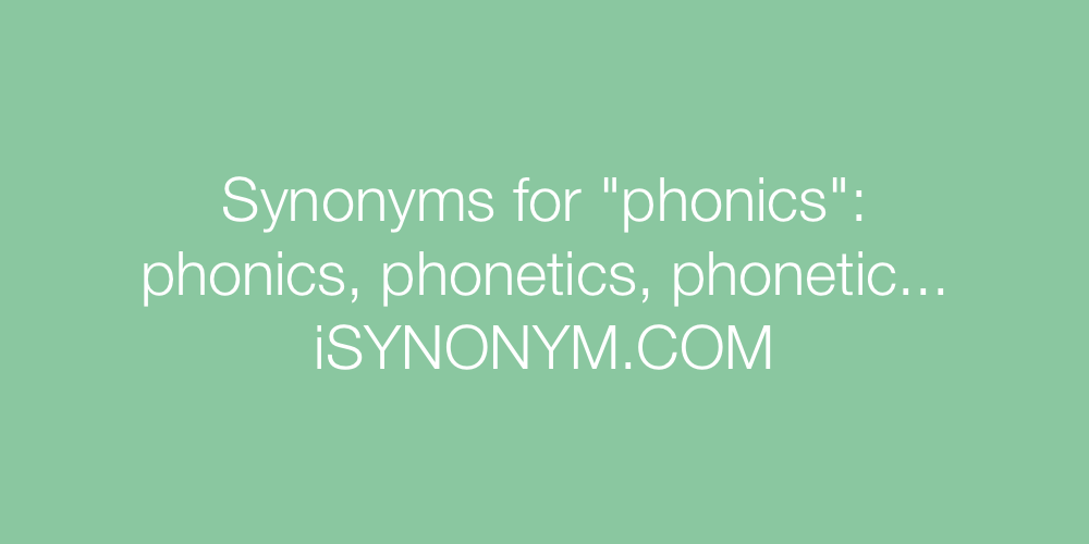 Synonyms phonics