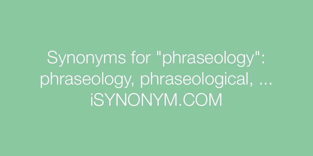 Synonyms phraseology
