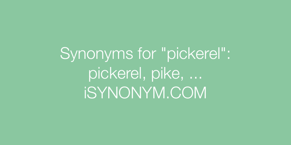 Synonyms pickerel