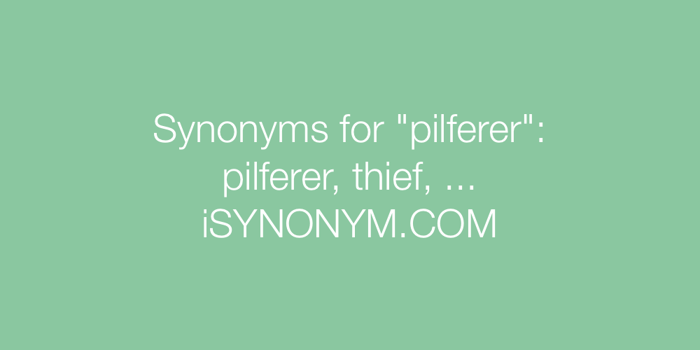 Synonyms pilferer