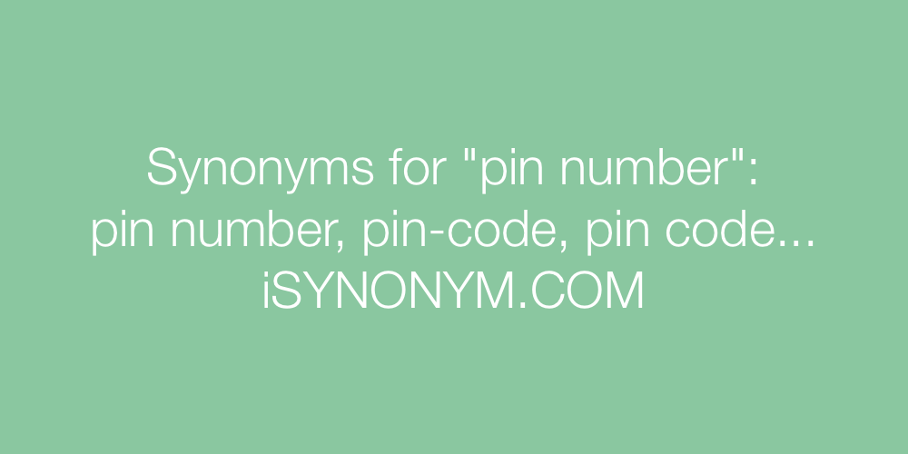 Synonyms pin number