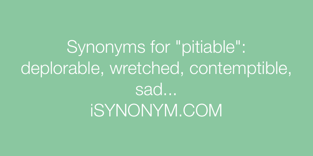 Synonyms pitiable