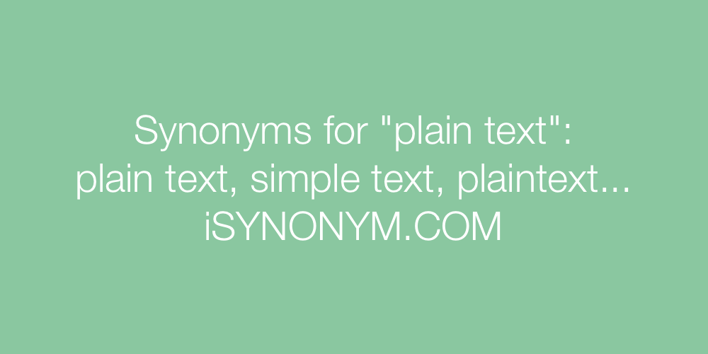 Synonyms plain text