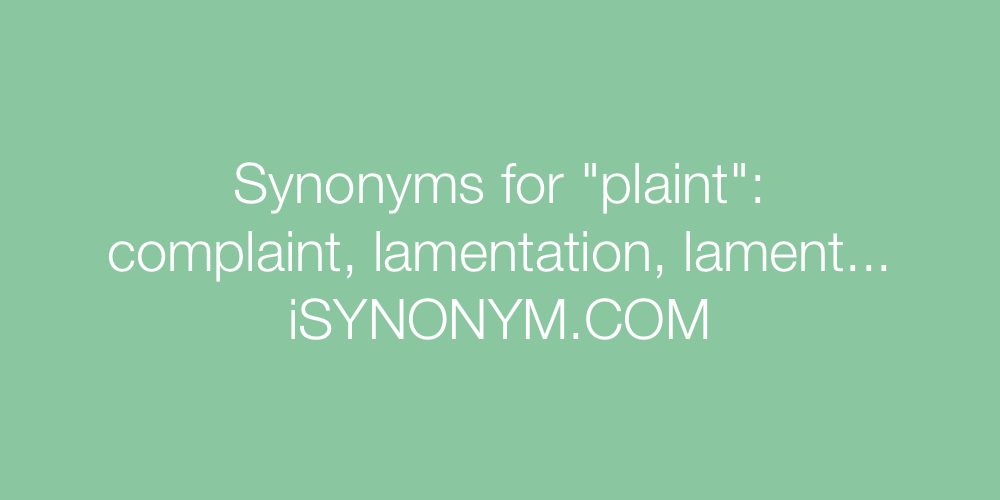 Synonyms plaint