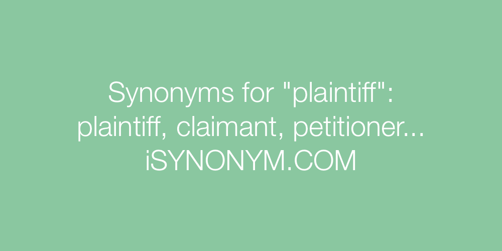 Synonyms plaintiff