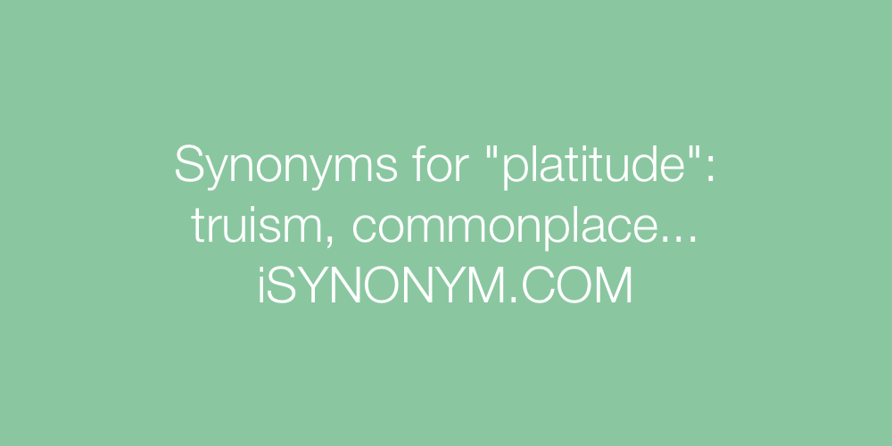 Synonyms platitude