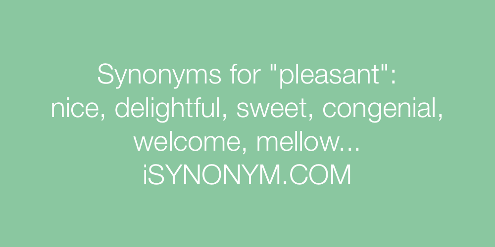 Synonyms pleasant