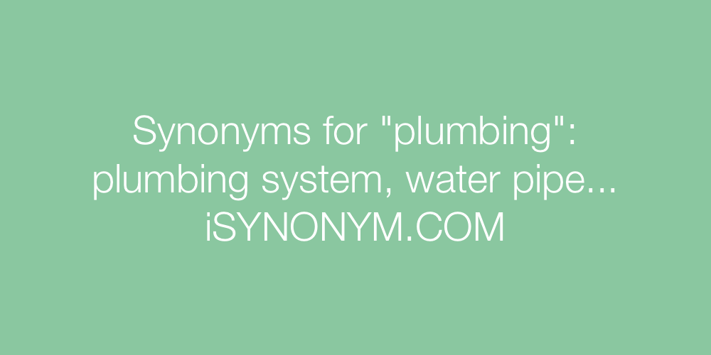 Synonyms plumbing