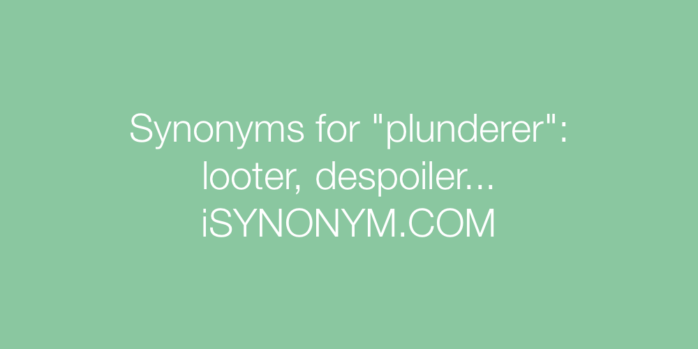 Synonyms plunderer