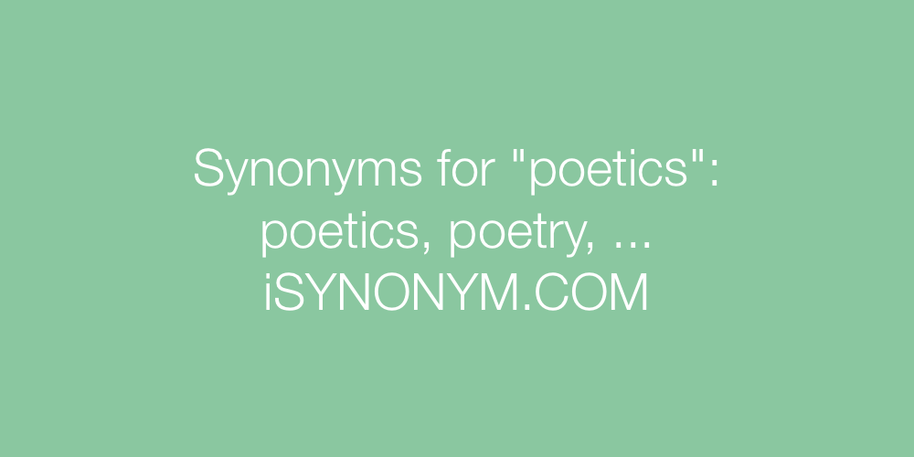 Synonyms poetics