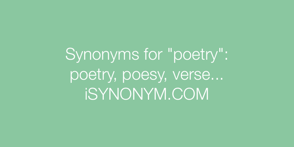Synonyms poetry