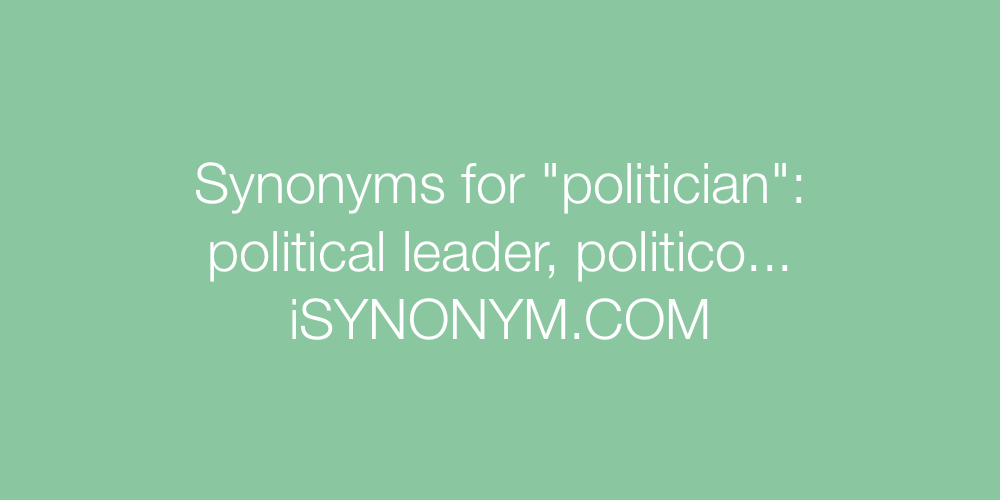 Synonyms politician