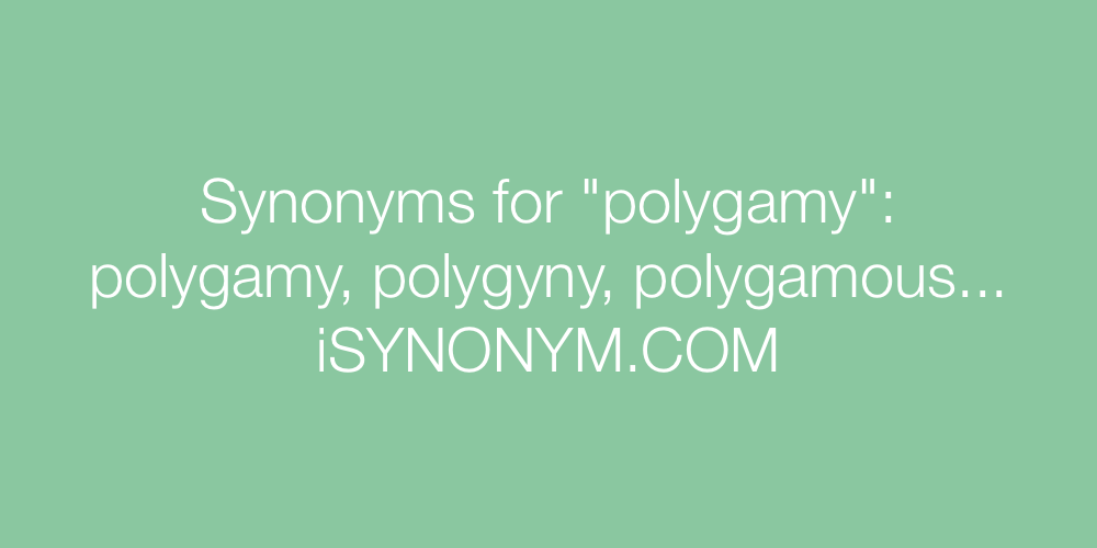 Synonyms polygamy