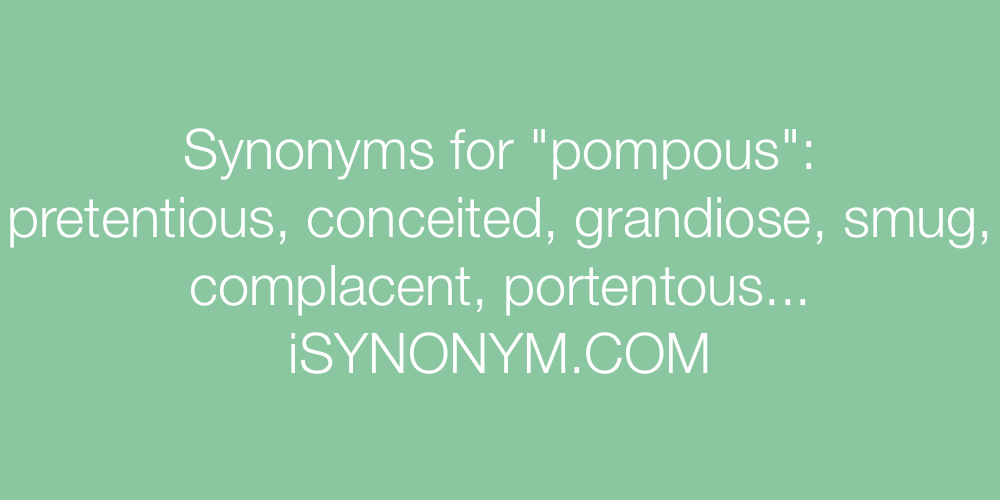 Synonyms pompous