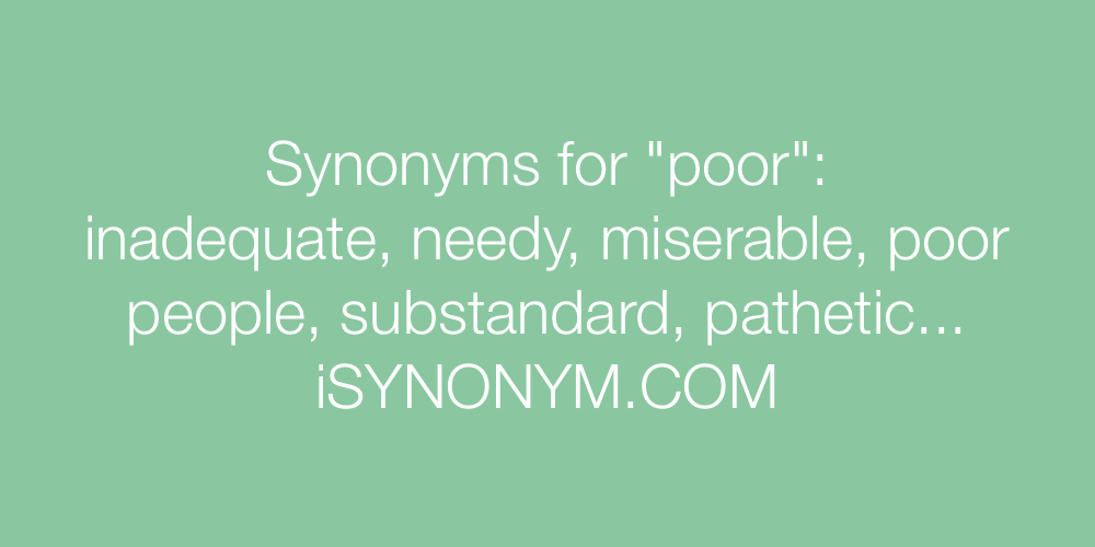 Synonyms poor