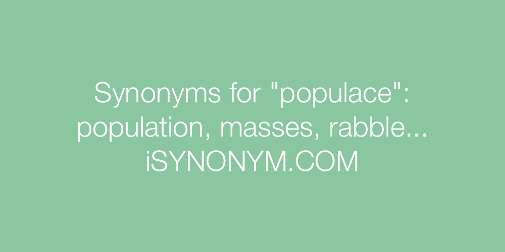 Synonyms populace