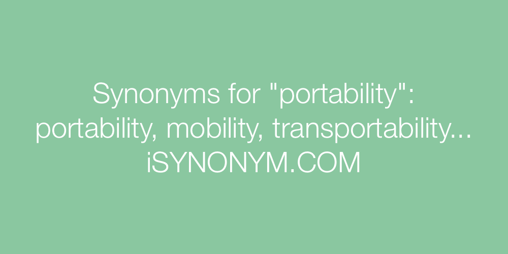 Synonyms portability