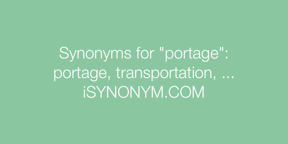Synonyms portage