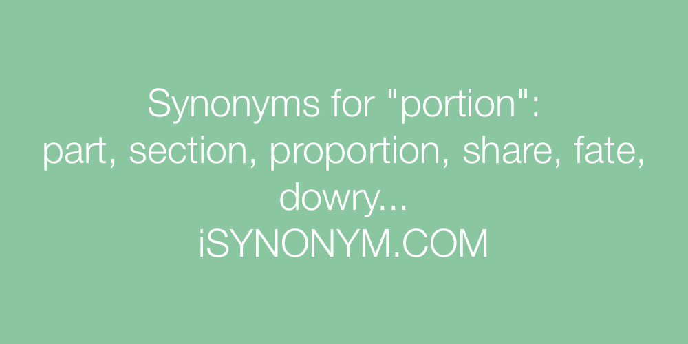Synonyms portion
