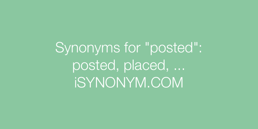 Synonyms posted