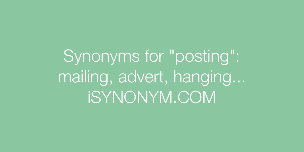 Synonyms posting