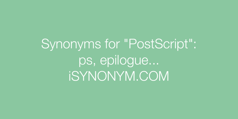 Synonyms PostScript