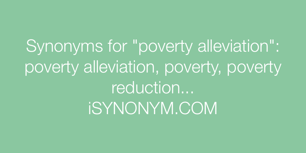Synonyms poverty alleviation