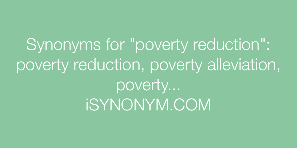 Synonyms poverty reduction