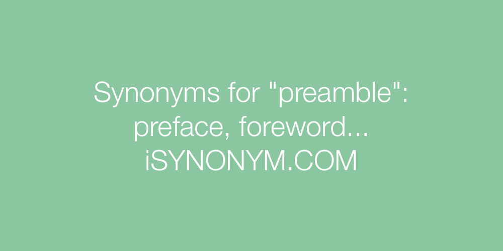 Synonyms preamble