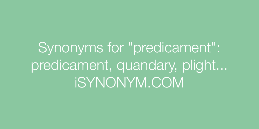 Synonyms predicament