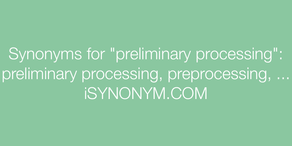 Synonyms preliminary processing