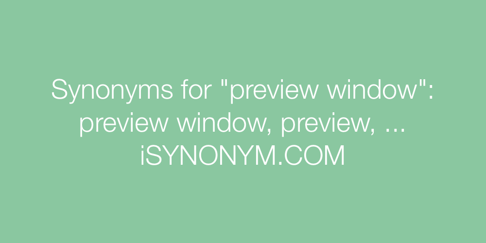 Synonyms preview window