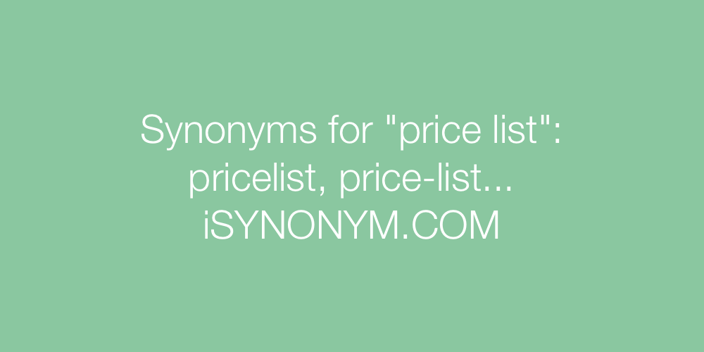 Synonyms price list