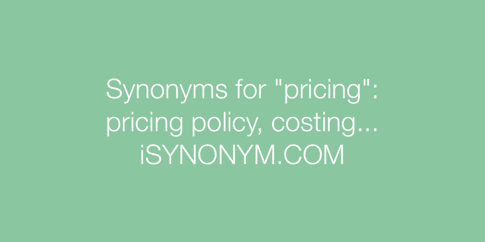 Synonyms pricing