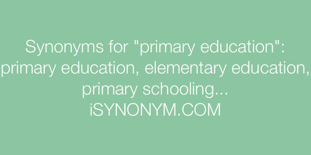Synonyms primary education
