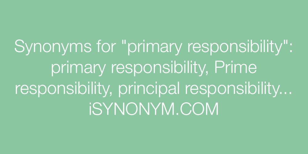 Synonyms primary responsibility