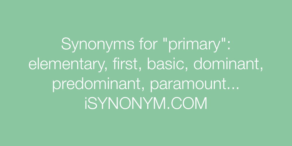 Synonyms primary