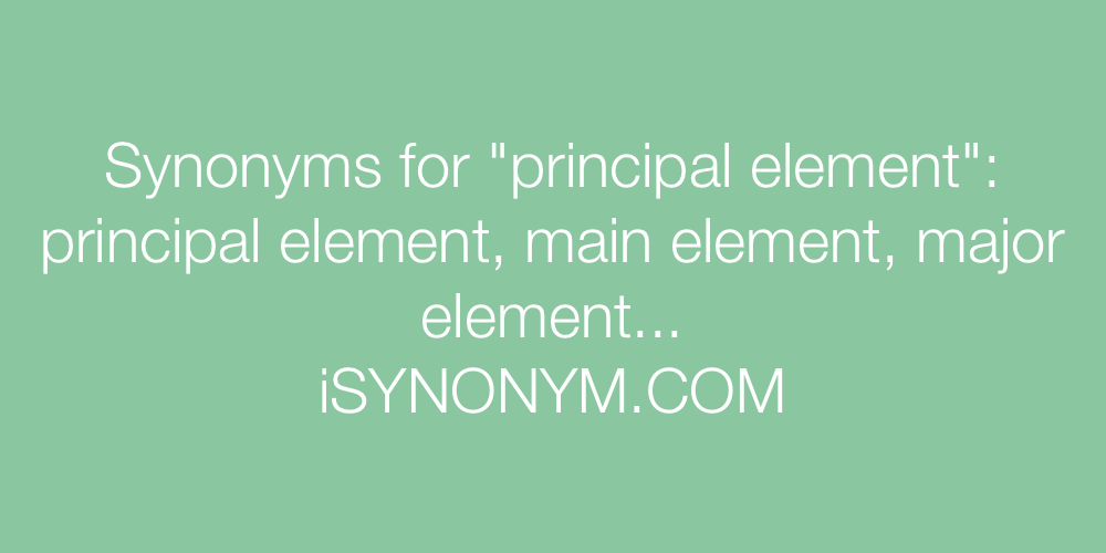 Synonyms principal element