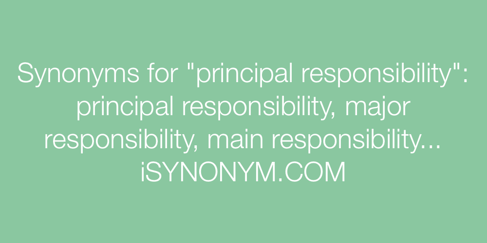 Synonyms principal responsibility